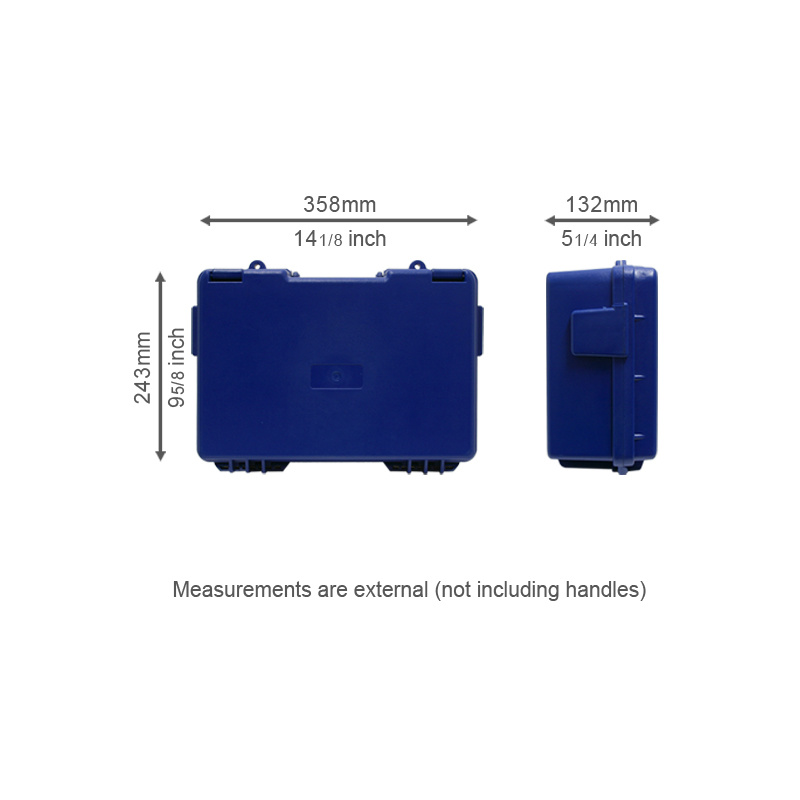 Hurricane Shockproof and Waterproof Blue Plastic Case (358X243X132mm)