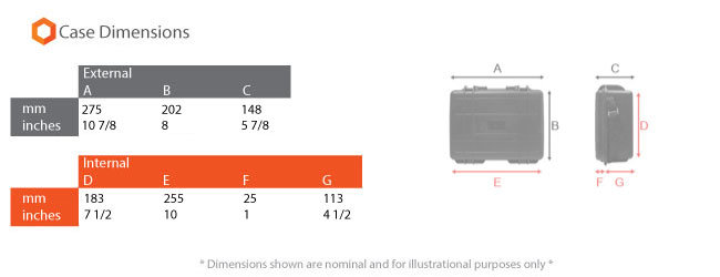 Hurricane Waterproof and Shockproof Plastic Case - Black (275X202X148mm)