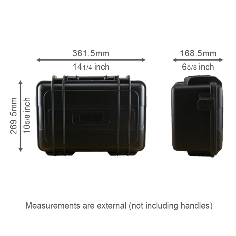 Hurricane Waterproof and Shockproof Plastic Case - Black (361.5X269.5X168.5mm)