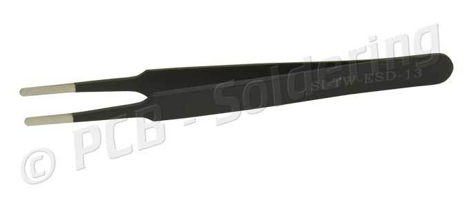 120mm Stainless Steel ESD Safe Rounded Ends Tweezer