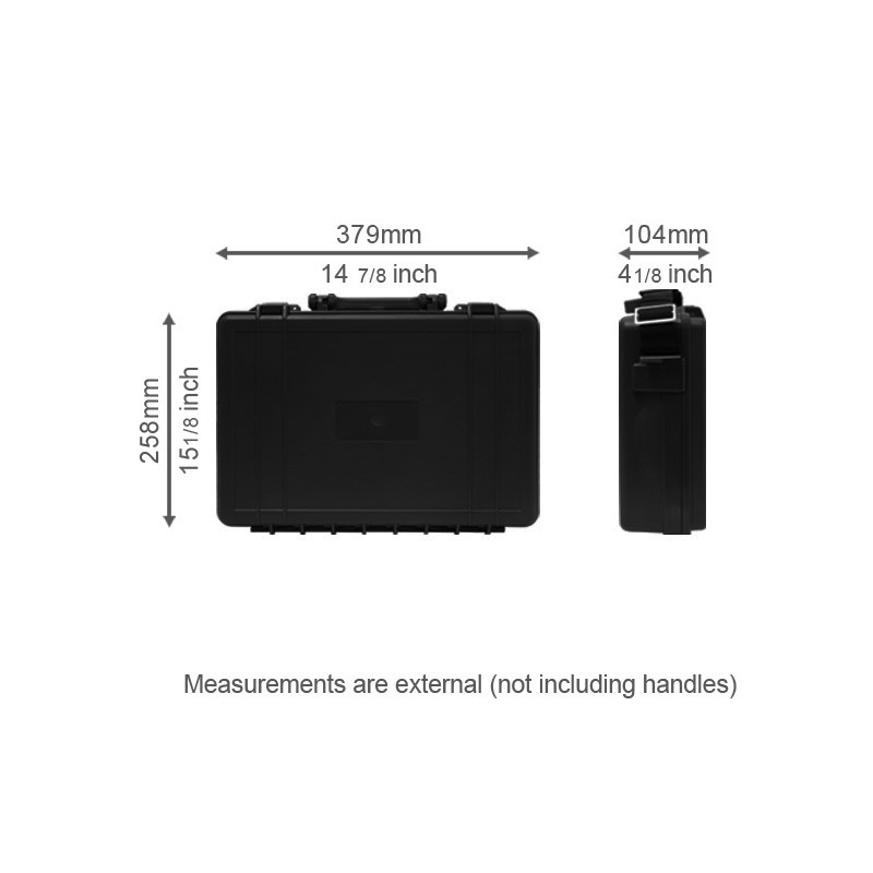 Hurricane Shockproof and Waterproof Plastic Case - Black (380X260X100mm)