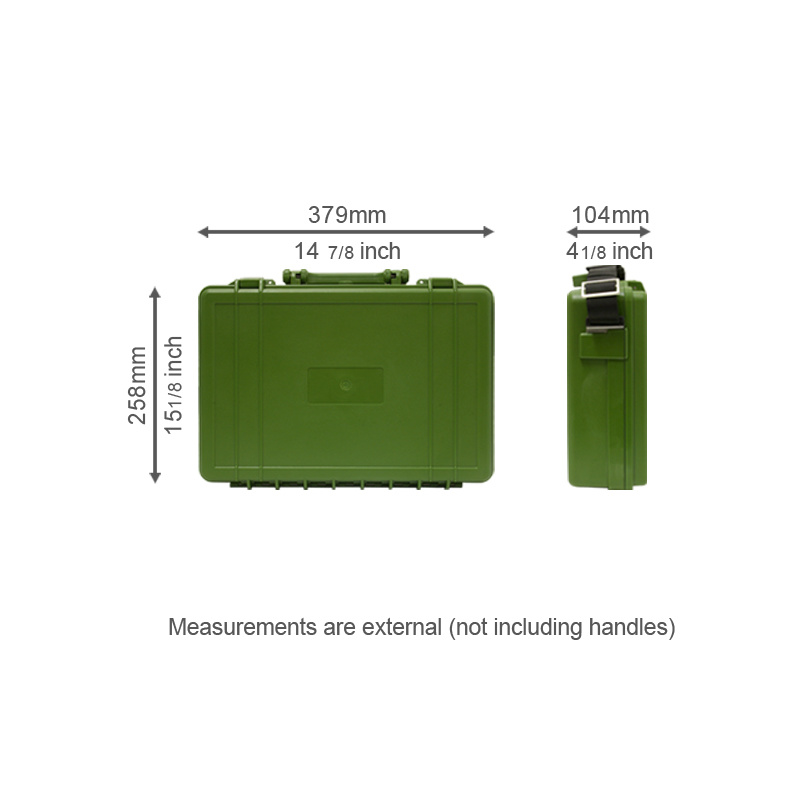 Hurricane Waterproof and Shockproof Plastic Case - Green (379X258X104mm)