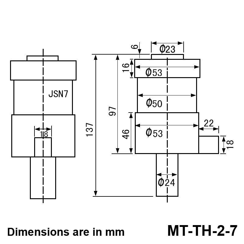 M2-M7 (5/64-1/4) Auto-Reversing Tapping Head Jsn7