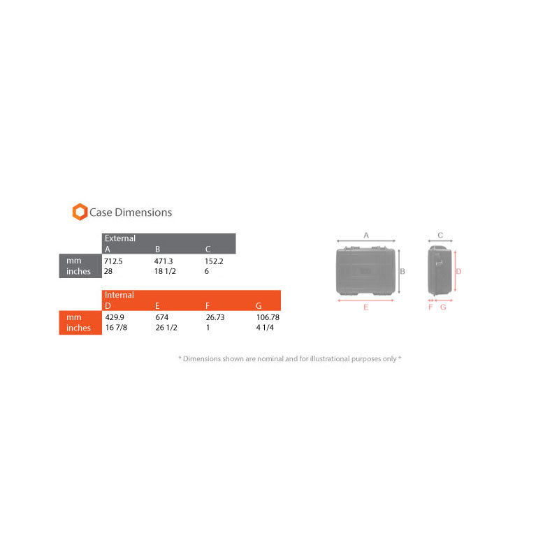 Hurricane Waterproof and Shockproof XL Plastic Case - Black (712.5X471.3X152.2mm)
