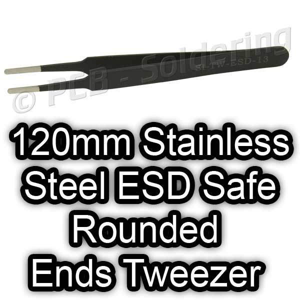 120mm Stainless Steel ESD Safe Rounded Ends Tweezer