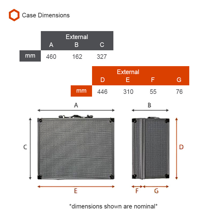 Aluminium Flight Case (460X162X327mm)