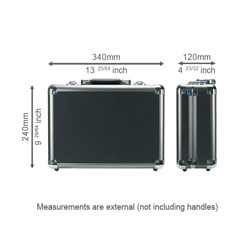 Gun Metal Grey Aluminium Flight Case (340 X 240 X 120mm)