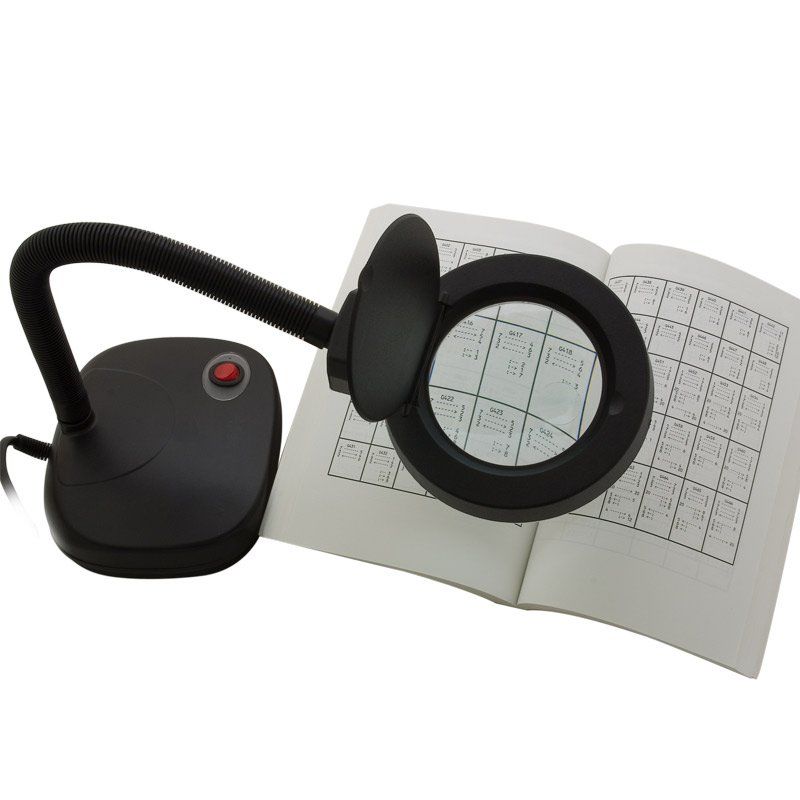 Aoyue 927 Desktop Magnifying LED Lamp - Black with fully adjustable gooseneck