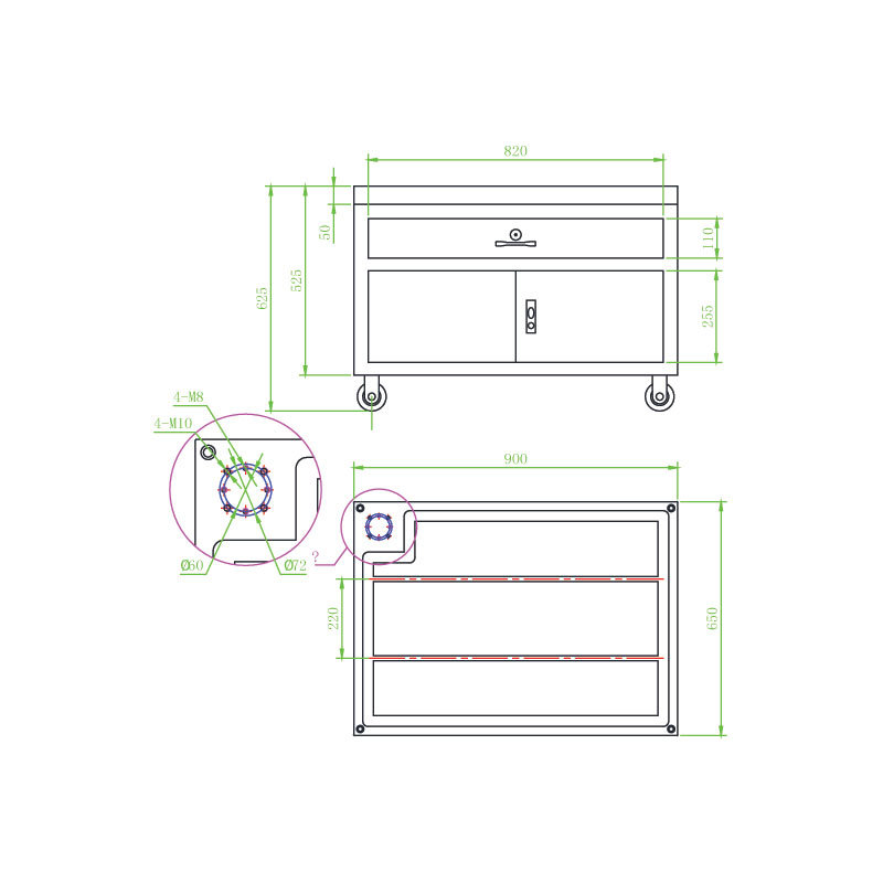 Tapping Arm Table with Precision Ground Cast Iron Bench Top and Tee Slots