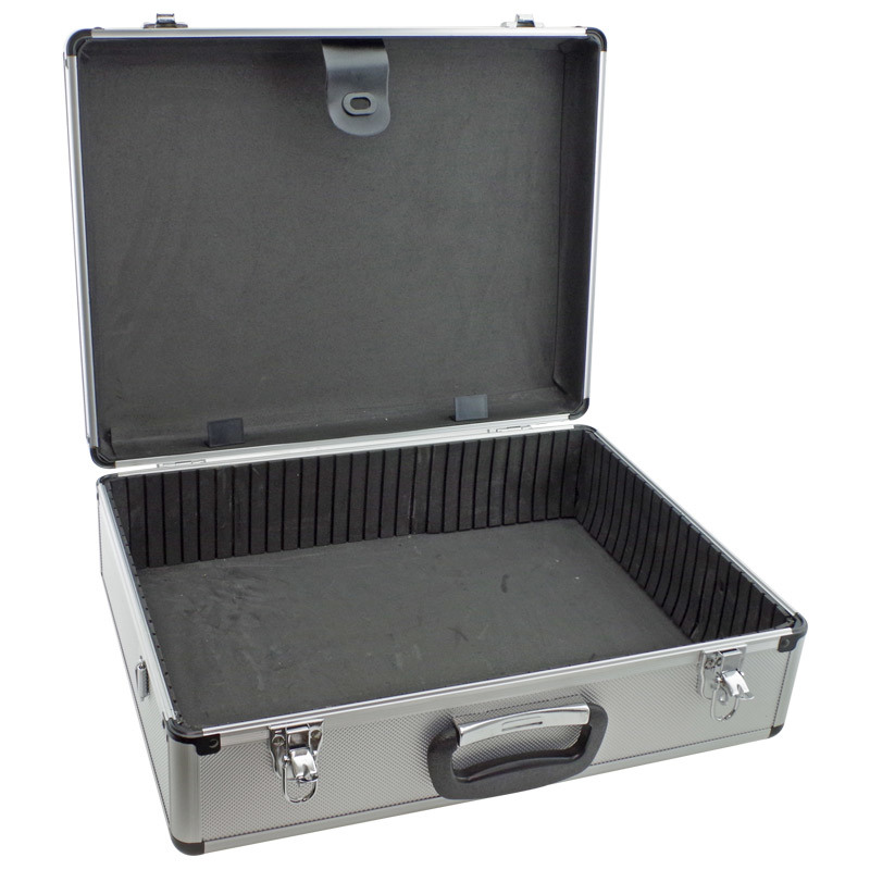 Silver Toolbox Flight Case with Tool Tray and Internal Dividers 460 X 360 X 160mm