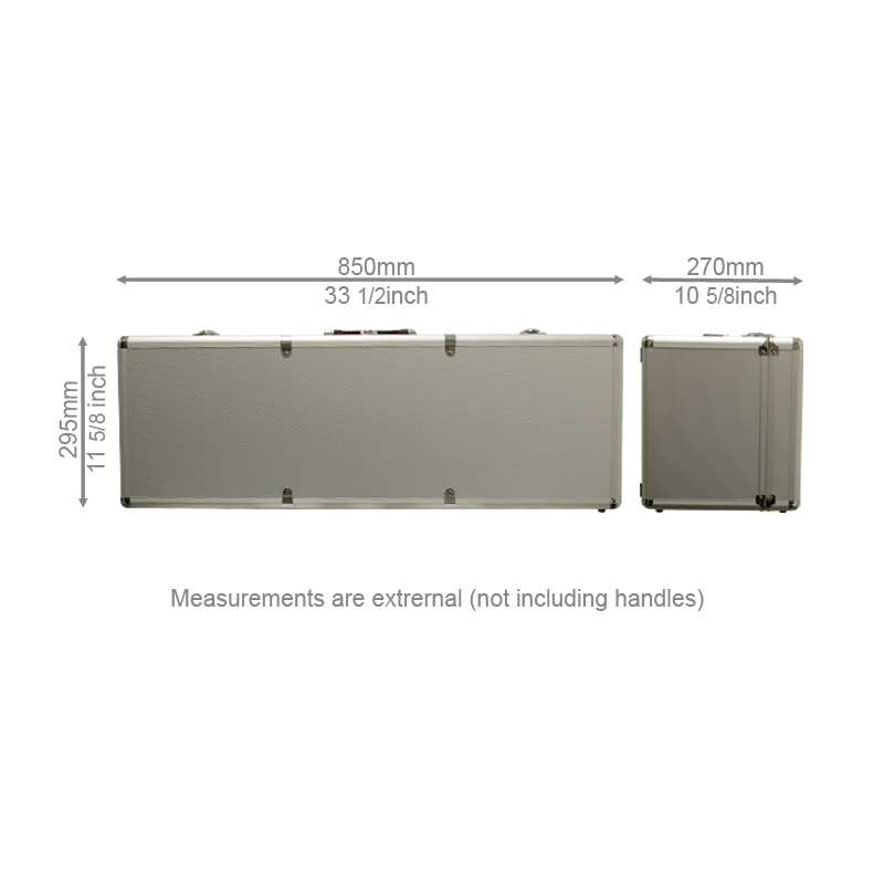 Long Silver Aluminium Flight Case 850X295X270mm