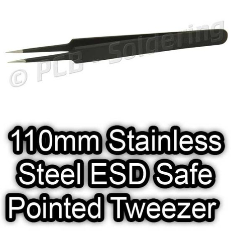 110mm Stainless Steel ESD Safe Pointed Tweezer