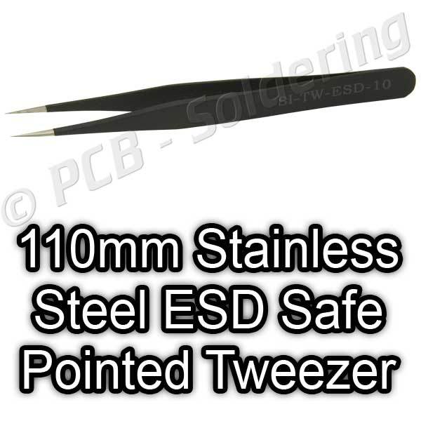110mm Stainless Steel ESD Safe Pointed Tweezer