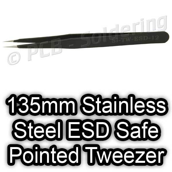 135mm Stainless Steel ESD Safe Pointed Tweezer