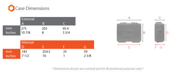 Hurricane Waterproof and Shockproof Plastic Case - Orange (275X203X95.4mm)