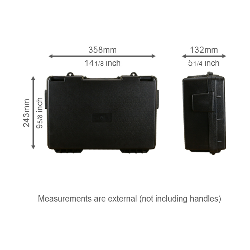 Hurricane Waterproof and Shockproof Plastic Case - Black (358X243X132mm)