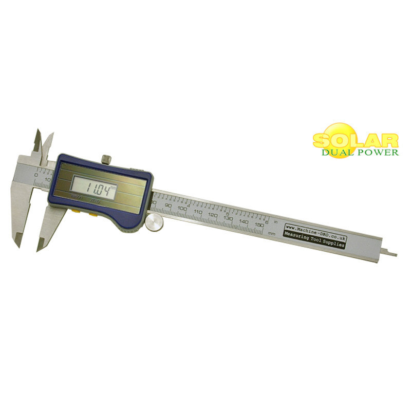 Solar Power Digital Caliper with Battery Back up- 150mm (6